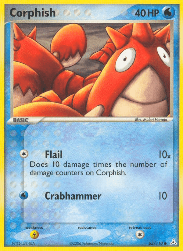 Corphish - 063/110 — Holon Phantoms Pokémon TCG card by Midori Harada
