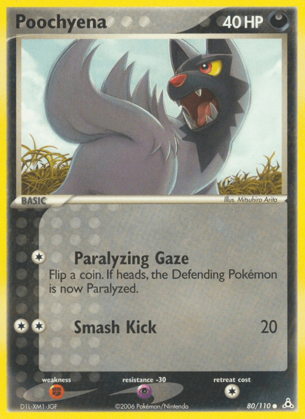 Poochyena — Holon Phantoms Pokémon TCG card by Mitsuhiro Arita