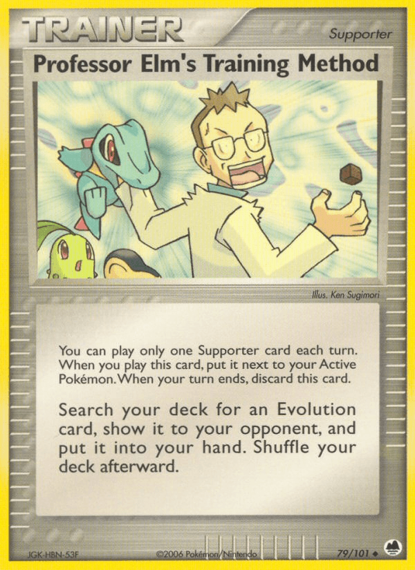 Professor Elm's Training Method (2006-2007) — Professor Program Promos Pokémon TCG card by Ken Sugimori