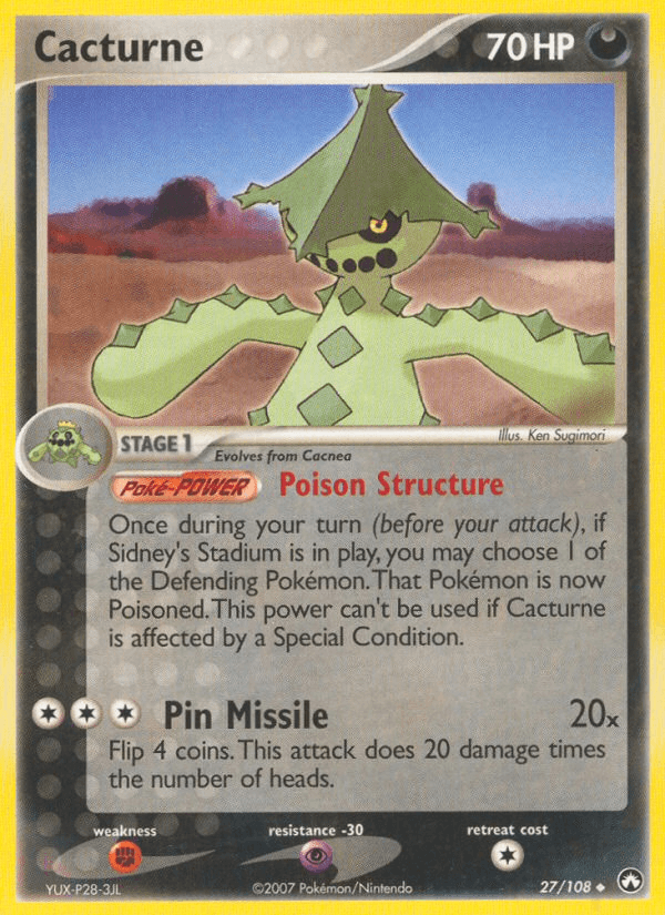 Cacturne — Power Keepers Pokémon TCG card by Ken Sugimori