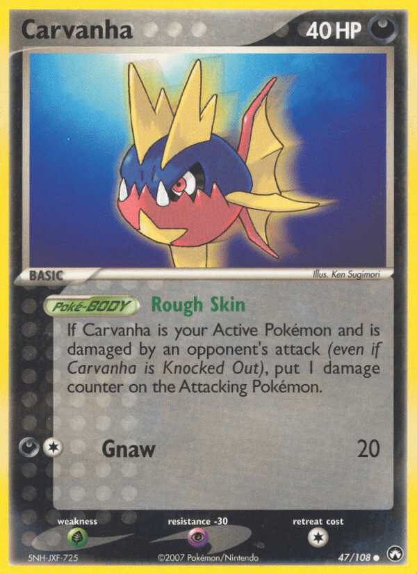 Carvanha — Power Keepers Pokémon TCG card by Ken Sugimori