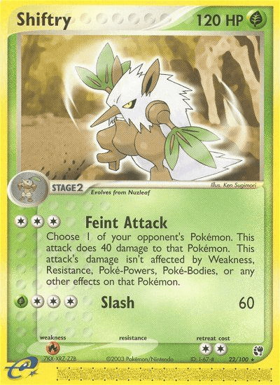 Shiftry - 22/100 — Sandstorm Pokémon TCG card by Ken Sugimori