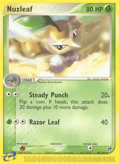 Nuzleaf — Sandstorm Pokémon TCG card by Atsuko Nishida