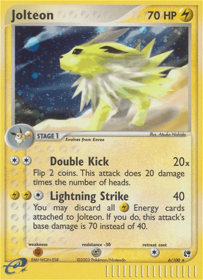 Jolteon — Sandstorm Pokémon TCG card by Atsuko Nishida
