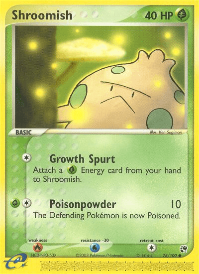 Shroomish — Sandstorm Pokémon TCG card by Ken Sugimori