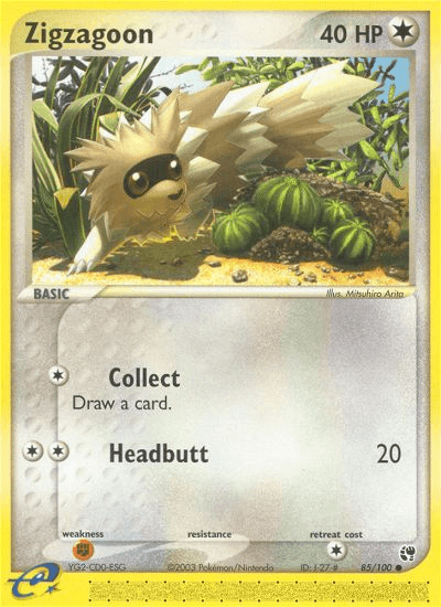 Zigzagoon — Sandstorm Pokémon TCG card by Mitsuhiro Arita