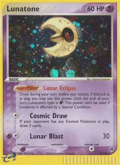 Lunatone — Sandstorm Pokémon TCG card by Hajime Kusajima