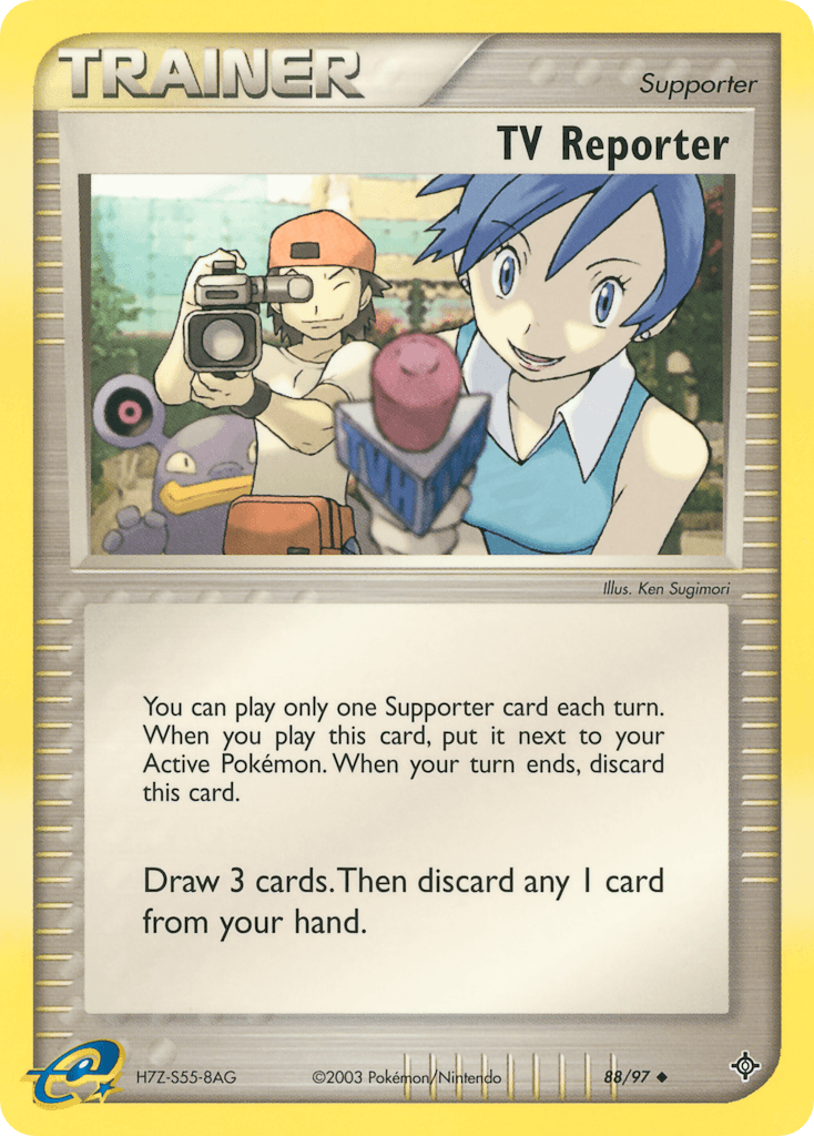 TV Reporter — EX Battle Stadium Pokémon TCG card by Ken Sugimori