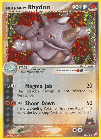 Team Magma's Rhydon - 11/95 — Team Magma vs Team Aqua Pokémon TCG card by T. Honda