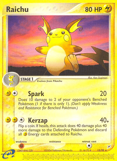 Raichu — Team Magma vs Team Aqua Pokémon TCG card by Ken Sugimori