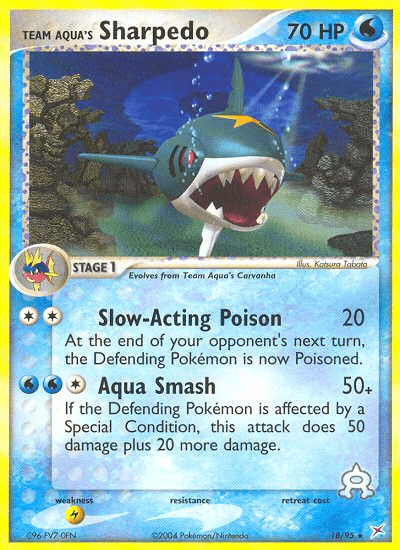 Team Aqua's Sharpedo - 18/95 — Team Magma vs Team Aqua Pokémon TCG card by Kouki Saito