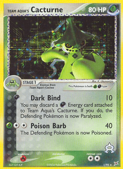 Team Aqua's Cacturne — Team Magma vs Team Aqua Pokémon TCG card by K. Utsunomiya