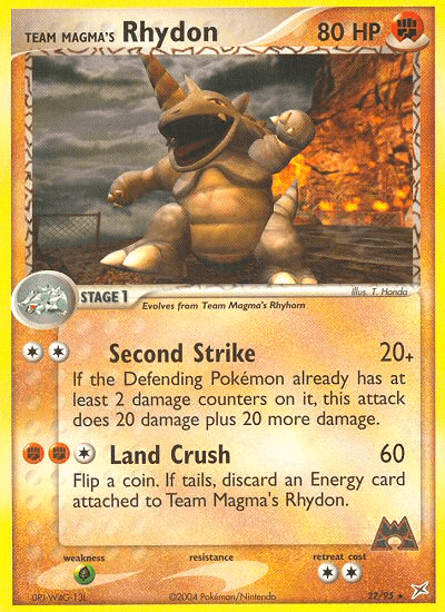 Team Magma's Rhydon - 22/95 — Team Magma vs Team Aqua Pokémon TCG card by T. Hoonda