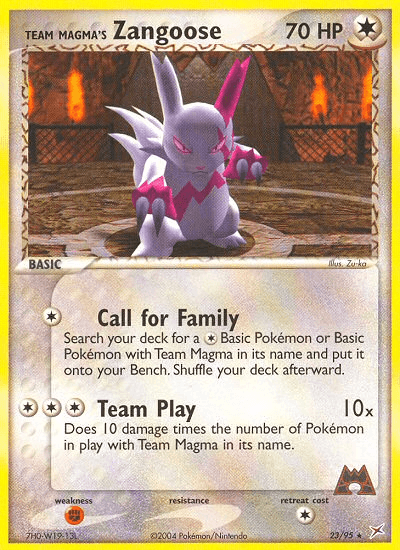 Team Magma's Zangoose — Team Magma vs Team Aqua Pokémon TCG card by Zu-Ka