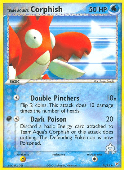 Team Aqua's Corphish - 26/95 — Team Magma vs Team Aqua Pokémon TCG card by Miki Tanaka