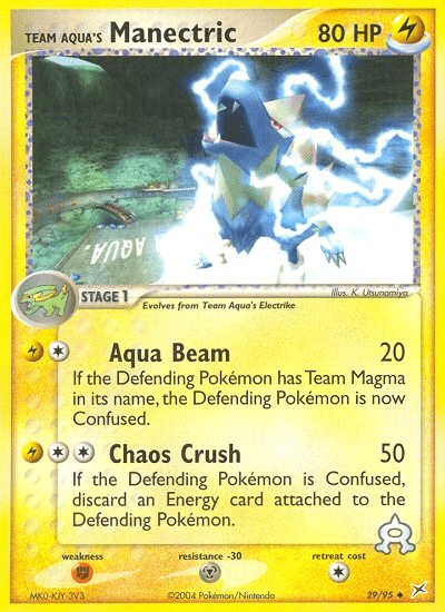 Team Aqua's Manectric - 29/95 — Team Magma vs Team Aqua Pokémon TCG card by K. Utsunomiya