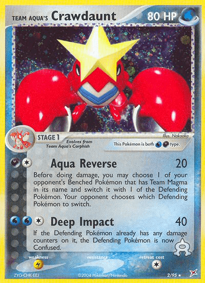 Team Aqua's Crawdaunt - 2/95 — Team Magma vs Team Aqua Pokémon TCG card by Hajime Kusajima