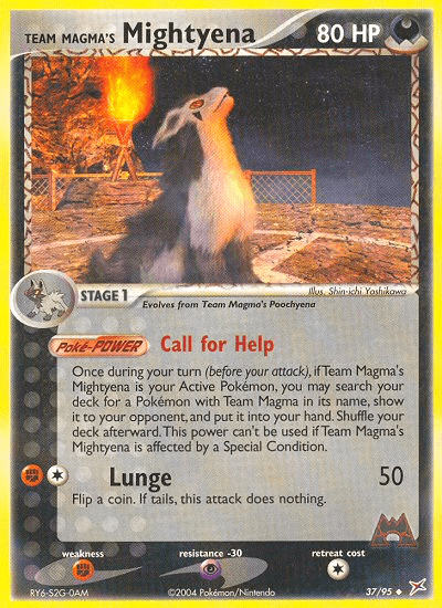 Team Magma's Mightyena - 37/95 — Team Magma vs Team Aqua Pokémon TCG card by Shinichi Yoshida