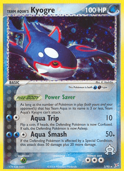 Team Aqua's Kyogre — Team Magma vs Team Aqua Pokémon TCG card by K. Hoshiba