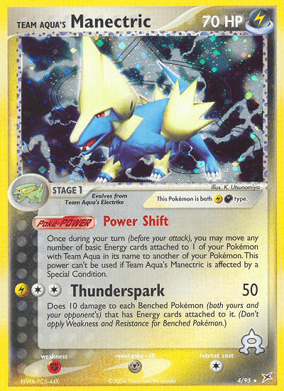 Team Aqua's Manectric - 4/95 — Team Magma vs Team Aqua Pokémon TCG card by K. Utsunomiya