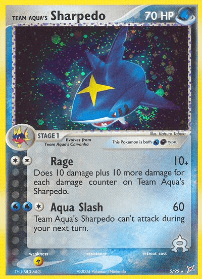Team Aqua's Sharpedo - 5/95 — Team Magma vs Team Aqua Pokémon TCG card by Kouki Saitou