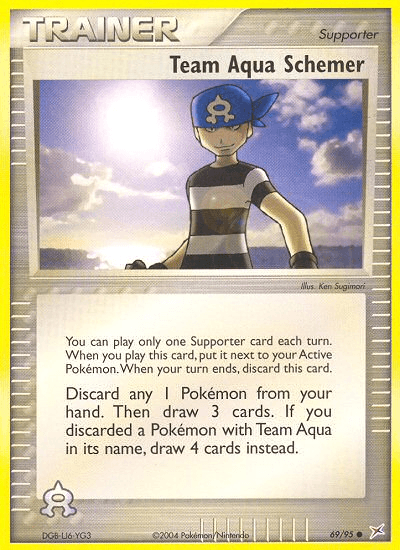 Team Aqua Schemer — Team Magma vs Team Aqua Pokémon TCG card by Ken Sugimori