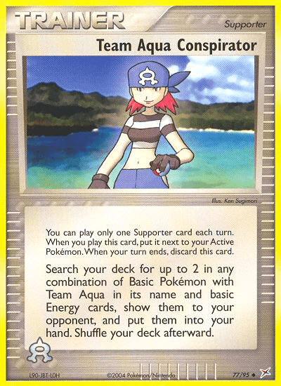 Team Aqua Conspirator — Team Magma vs Team Aqua Pokémon TCG card by Ken Sugimori