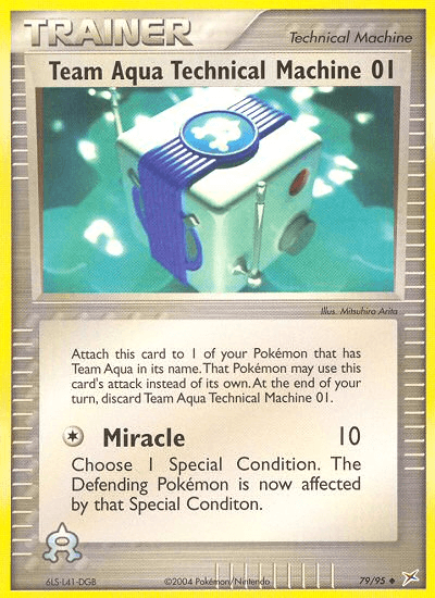 Team Aqua Technical Machine 01 — Team Magma vs Team Aqua Pokémon TCG card by Mitsuhiro Arita