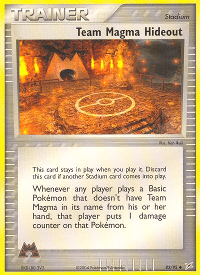 Team Magma Hideout — Team Magma vs Team Aqua Pokémon TCG card by Ken Ikuji