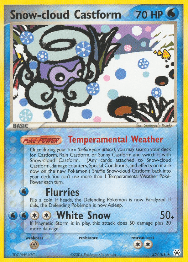 Snow-cloud Castform — Hidden Legends Pokémon TCG card by Sumiyoshi Kizuki