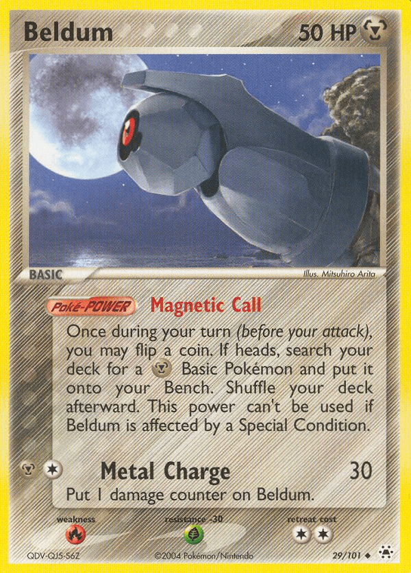 Beldum - 29/101 — Hidden Legends Pokémon TCG card by Mitsuhiro Arito
