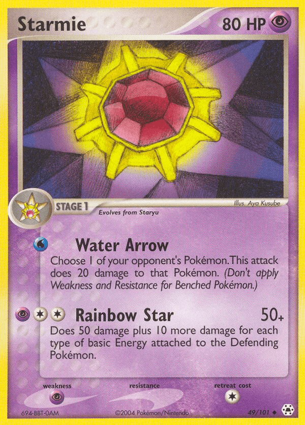 Starmie — Hidden Legends Pokémon TCG card by Aya Kusube