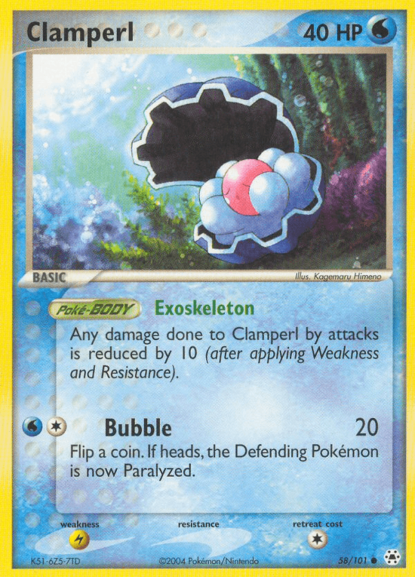 Clamperl — Hidden Legends Pokémon TCG card by Kagemaru Himeno