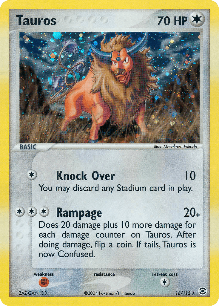 Tauros — FireRed & LeafGreen Pokémon TCG card by Masakazu Fukuda