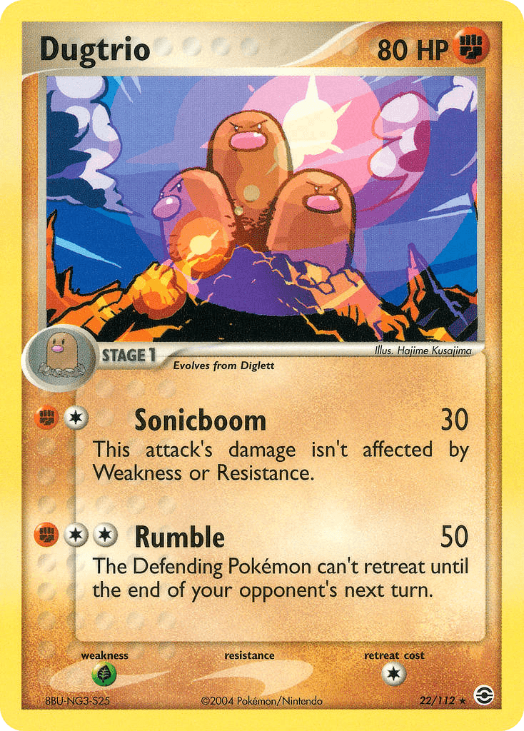 Dugtrio — FireRed & LeafGreen Pokémon TCG card by Hajime Kusajima