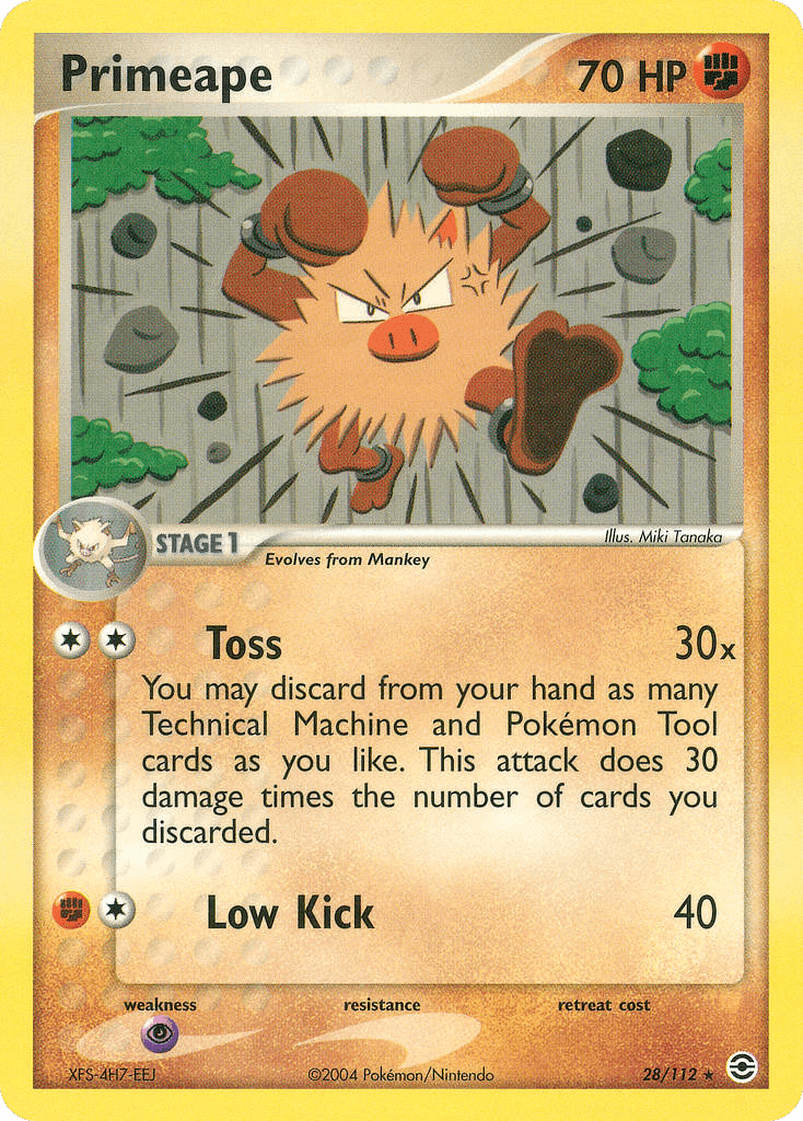 Primeape — FireRed & LeafGreen Pokémon TCG card by Miki Tanaka