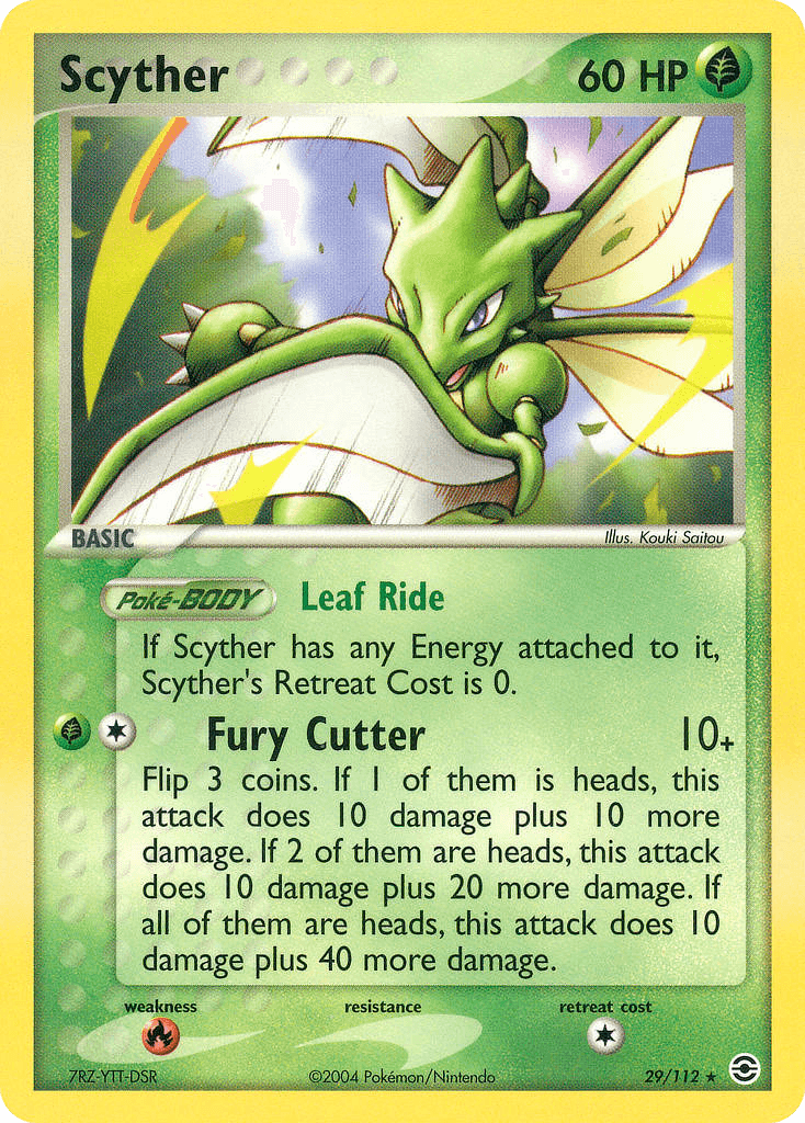 Scyther — FireRed & LeafGreen Pokémon TCG card by Kouki Saitou