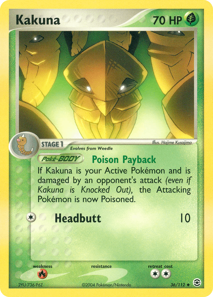 Kakuna — FireRed & LeafGreen Pokémon TCG card by Hajime Kusajima