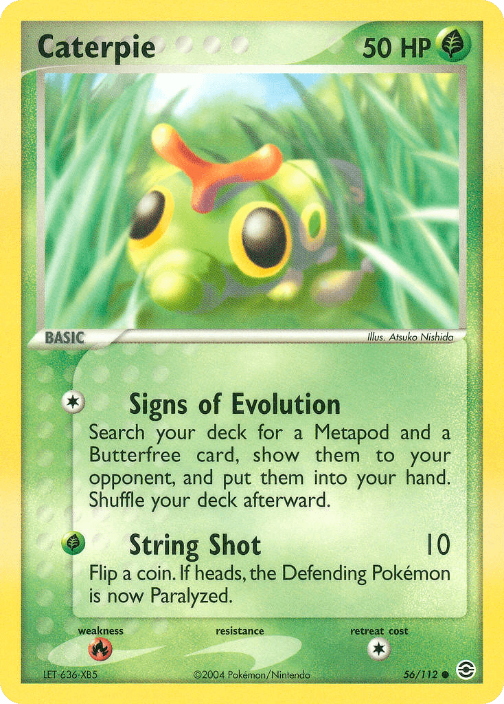 Caterpie — FireRed & LeafGreen Pokémon TCG card by Atsuko Nishida
