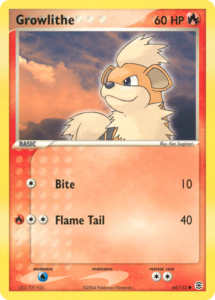 Growlithe — FireRed & LeafGreen Pokémon TCG card by Ken Sugimori