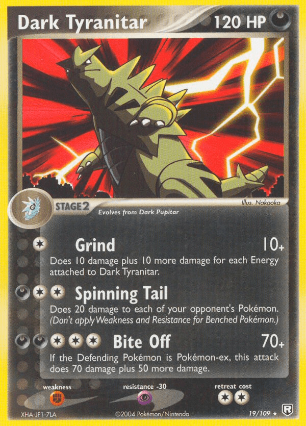 Dark Tyranitar - 019/109 — Team Rocket Returns Pokémon TCG card by Nakaoka