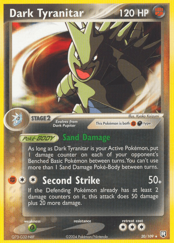 Dark Tyranitar - 020/109 — Team Rocket Returns Pokémon TCG card by Kyoko Koizumi