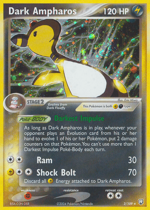 Dark Ampharos — Team Rocket Returns Pokémon TCG card by Emi Miwa