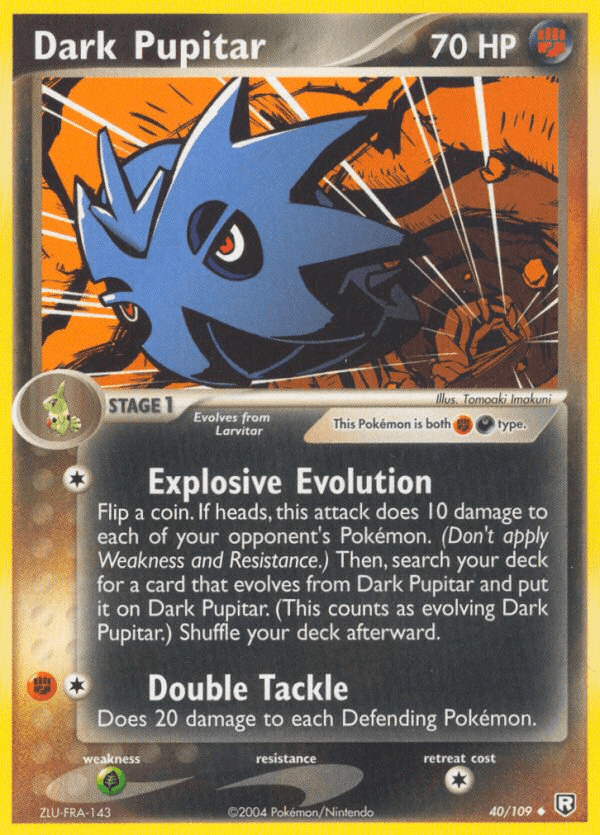 Dark Pupitar — Team Rocket Returns Pokémon TCG card by Tomoaki Imakuni