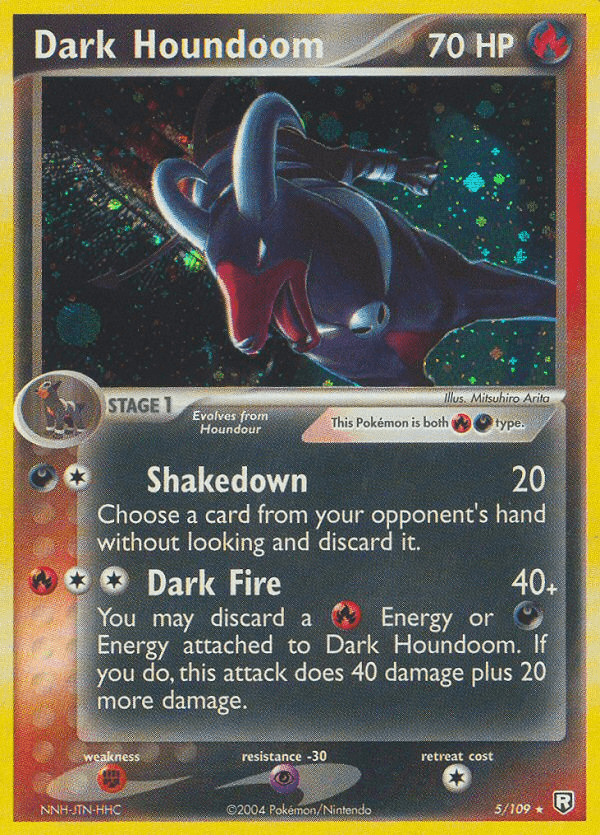 Dark Houndoom - 005/109 — Team Rocket Returns Pokémon TCG card by Mitsuhiro Arita