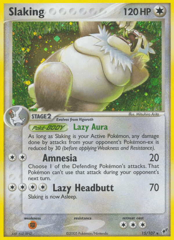 Slaking — Deoxys Pokémon TCG card by Mitsuhiro Arita