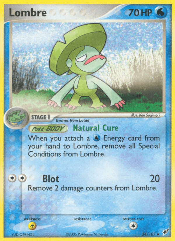 Lombre - 034/107 — Deoxys Pokémon TCG card by Ken Sugimori