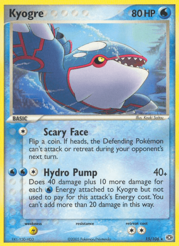 Kyogre - 015/106 — Emerald Pokémon TCG card by Kouki Saitou
