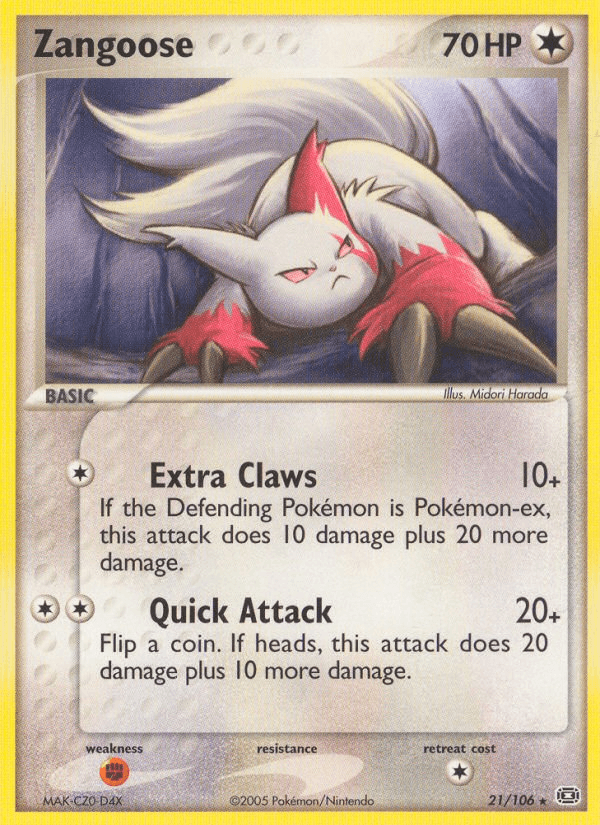 Zangoose — Emerald Pokémon TCG card by Midori Harada