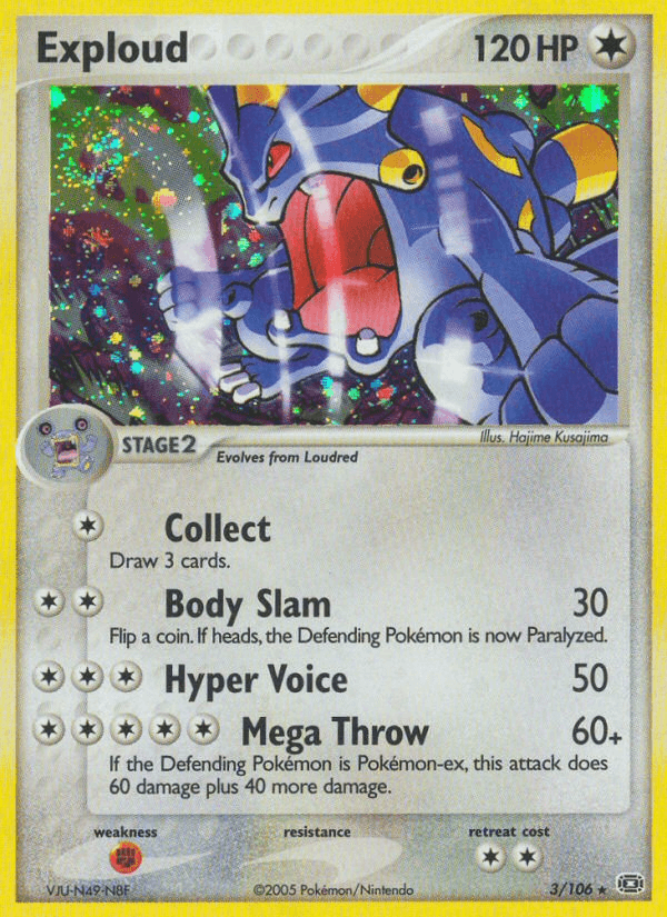 Exploud — Emerald Pokémon TCG card by Hajime Kusajima